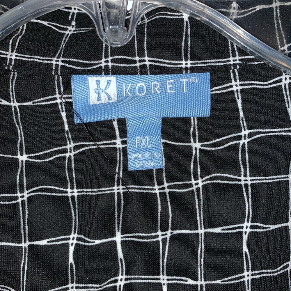 Koret button down blouse black/white pattern XLP - Picture 3 of 3